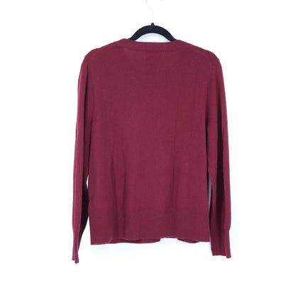 J. Crew 100% Cashmere Crewneck Sweater Burgundy Classic Fit Women's M