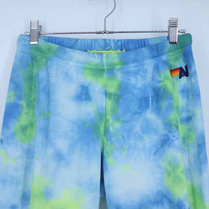 Aviator Nation Tie Dye Jogger Sweatpants Blue and Yellow Pull On Women's S