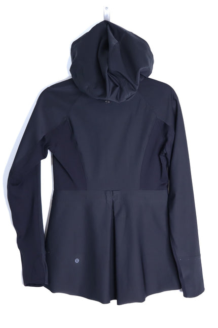 LULULEMON Hooded Sleet Sprinter Jacket Black Softshell Full Zip Women's 4