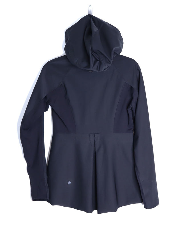 LULULEMON Hooded Sleet Sprinter Jacket Black Softshell Full Zip Women's 4