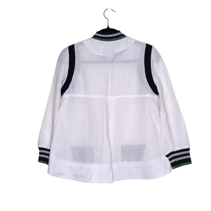 VERONICA BEARD Smith Rib Trim Jacket Off White Black Bomber Casual Women's 2
