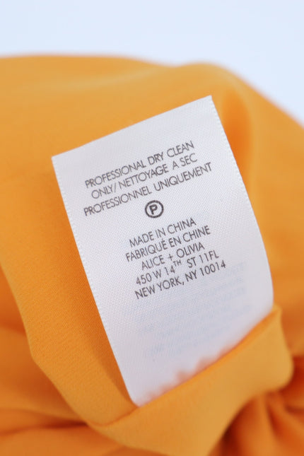 ALICE + OLIVIA Halterneck Sunburst Pleated Mini Dress Orange NWT Women's M