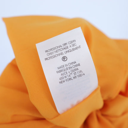 ALICE + OLIVIA Halterneck Sunburst Pleated Mini Dress Orange NWT Women's M
