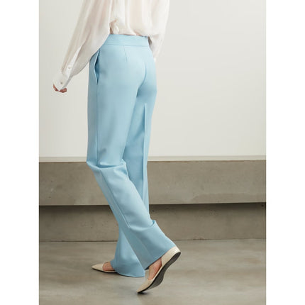 STELLA MCCARTNEY Wool Straight Leg Pants NWT Mineral Blue Women's 50/14