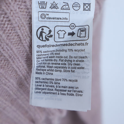 AllSaints Kiera Cashmere Crew Sweater Pashima Pink Distressed Pullover Women's S