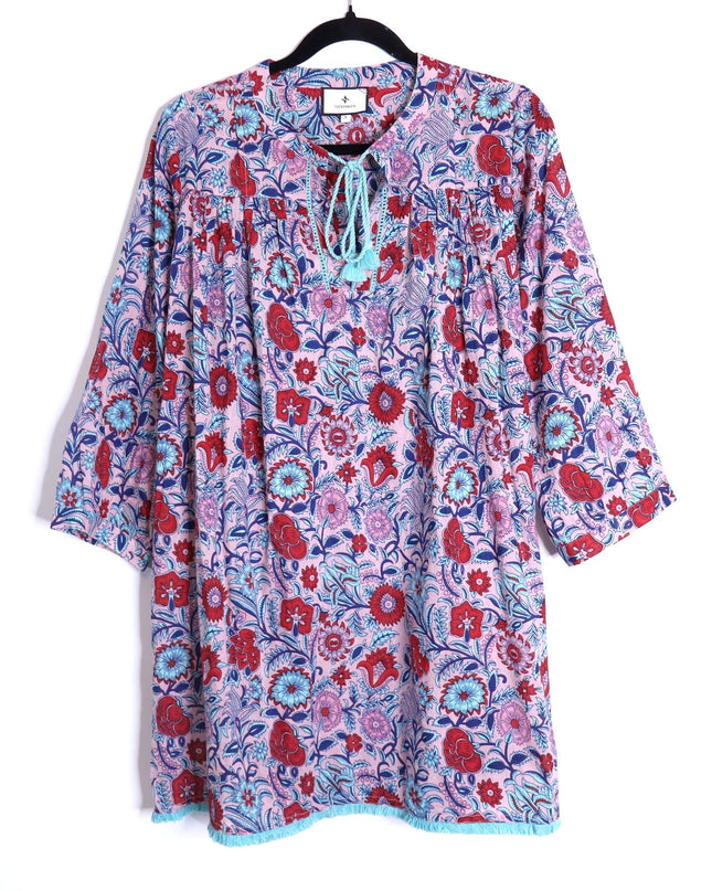 TUCKERNUCK Mauve and Rose Wildflower Bondi Coverup Beachwear Women's S