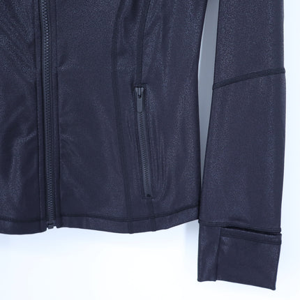 Lululemon Spark Define Jacket Black Luminosity Foil Print Full Zip Women's 8