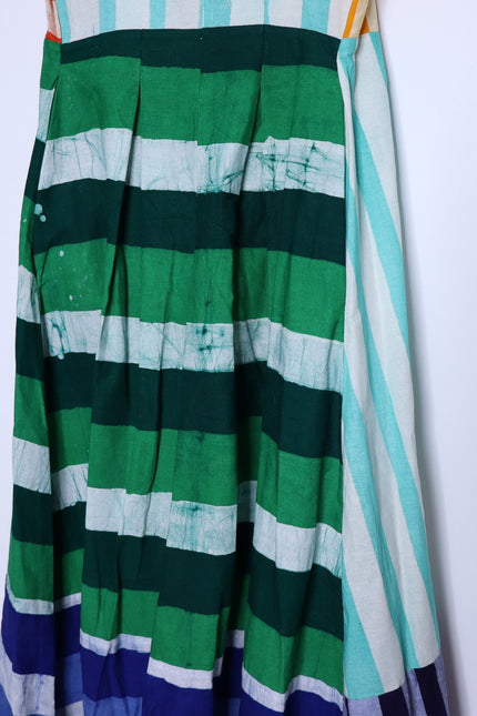 STUDIO 189 Hand Batik Mixed Print Cotton Shirt Dress Multicolor Women's XS