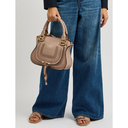 CHLOE Marcie Grained Leather Bag Nut NWT Convertible Crossbody Shoulder Bag