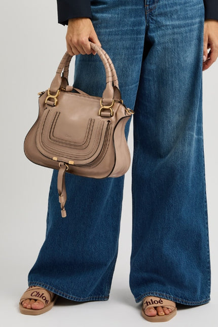 CHLOE Marcie Grained Leather Bag Nut NWT Convertible Crossbody Shoulder Bag