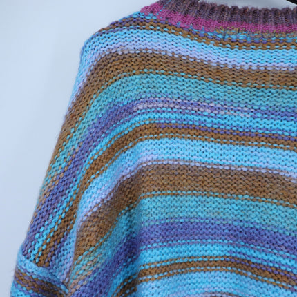 BDG Undone Spacedye Pullover Sweater Purple Multicolor Knit Jumper Women's M