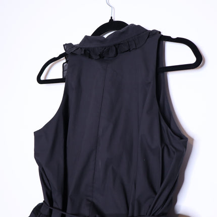 JOSLIN Celia Trapeze Shirt Dress NWT Black Organic Cotton Ruffled Lace Women's 2