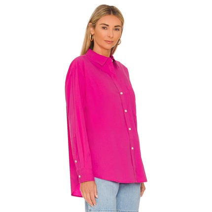 Rails Arlo Shirt Azalea Pink Button Up Long Sleeve Relaxed Fit Women's M