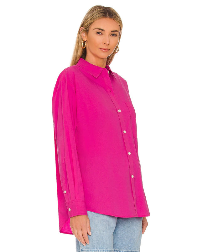 Rails Arlo Shirt Azalea Pink Button Up Long Sleeve Relaxed Fit Women's M