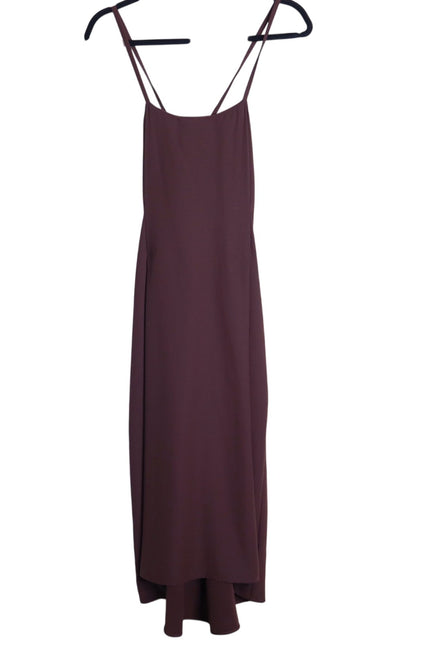 VINCE Strappy Crepe Tank Dress Brown Adjustable Tie Back Pockets Women's M