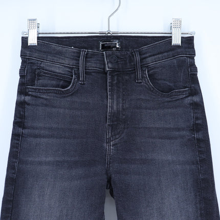 Mother Rascal Ankle Snippet Jeans Nighthawk Black Slim Straight Leg Women's 23