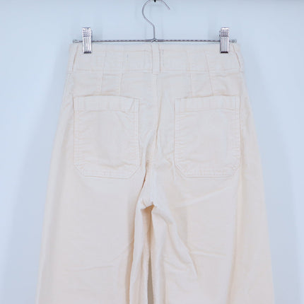 Maeve The Colette Corduroy Trousers Ivory Cropped Wide Leg Pants Women's 26