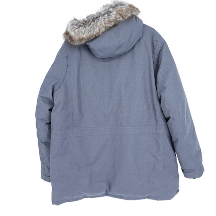 Eddie Bauer Superior Down Stadium Coat Grey Weatheredge Hooded Parka Men's XXL