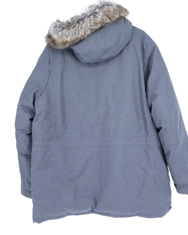 Eddie Bauer Superior Down Stadium Coat Grey Weatheredge Hooded Parka Men's XXL