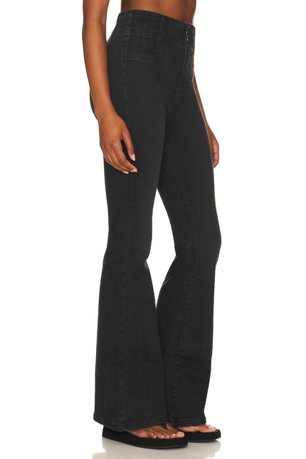 WE THE FREE NWT Jayde High Rise Jeans Flare Leg Onyx Black Zip Fly Women's 25