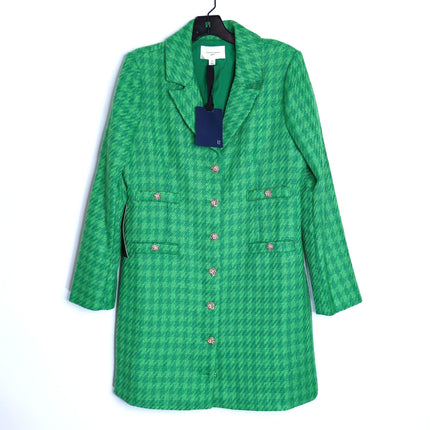 POMANDER PLACE Tweed Stacie Dress NWT Emerald Green Long Sleeve Women's M