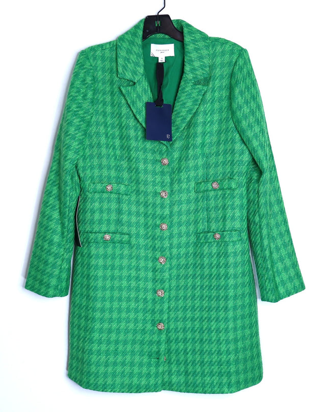 POMANDER PLACE Tweed Stacie Dress NWT Emerald Green Long Sleeve Women's M