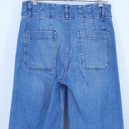 Pilcro and the Letterpress Skipper Cropped Jeans Blue Wash Wide Leg Women's 26