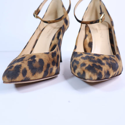 MARION PARKE Muse Leopard Pumps Brown Ankle Strap Pointed Toe Women's 35.5US/5.5