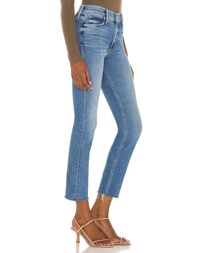 Mother The Dazzler Ankle Fray Jeans Blue Riding The Cliffside Women's 25