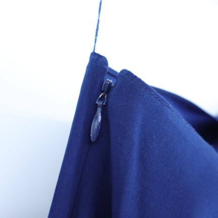 RAMY BROOK Silk Lulu Romper Navy Blue One Shoulder Draped Sleeve Women's L