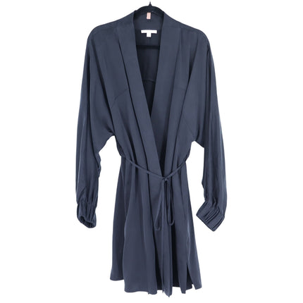LUNYA Oversized Silk Mini Robe Immersed Black Belted Loungewear Women's L/XL