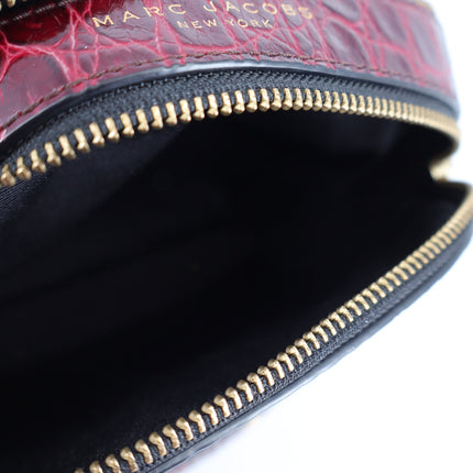 Marc Jacobs Shutter Croc Embossed Leather Crossbody Bag Vachetta Red