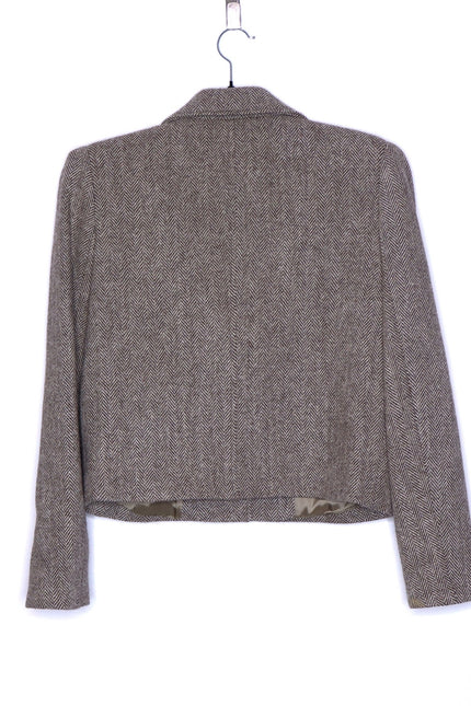 BA&SH Blanche Blazer Beige Cropped Long Sleeves Lady Jacket Women's 1/US 4