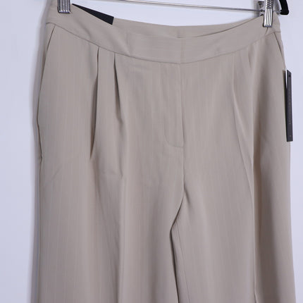 DONNA KARAN Pinstripe Wide Leg Dress Pants NWT Cobblestone Cream Women's 10P