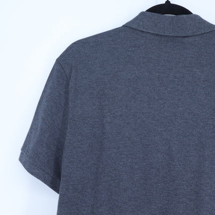 Lacoste Slim Fit Polo Shirt Flamed Gray Cotton Pique Short Sleeve Men's L