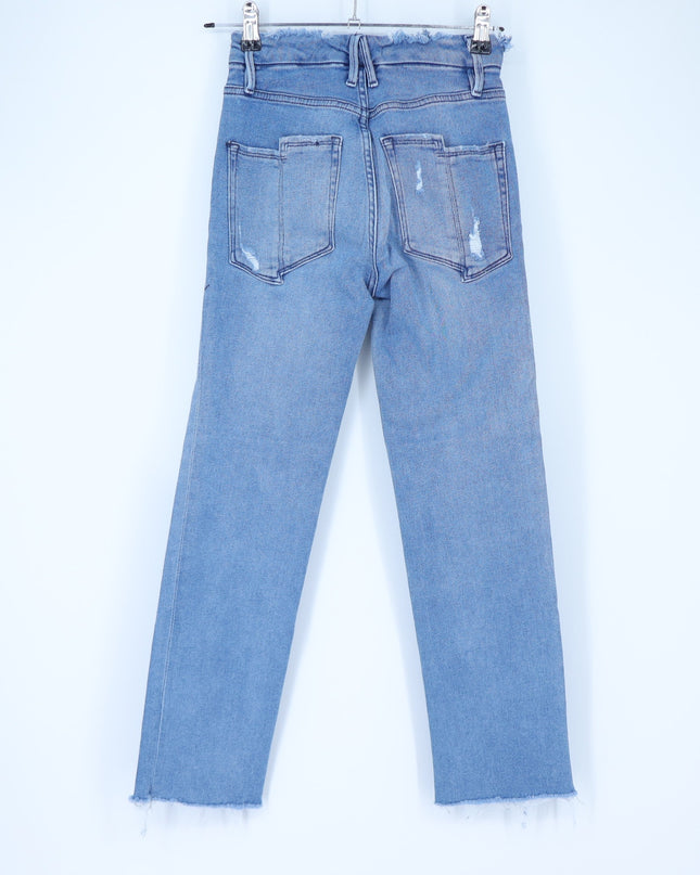 Good American Good Legs Straight Jeans Blue 449 Mid Rise Stretch Women's 0/25