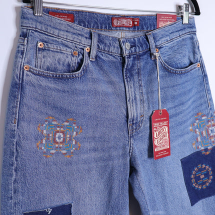LUCKY NWT Legend Mid Rise Boy Jeans Blue Medium Wash Straight Leg Women's 10