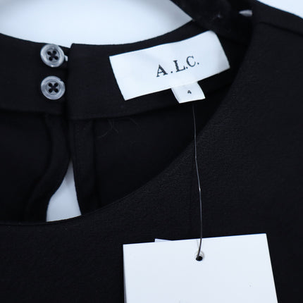 A.L.C Kay Mini Dress Black NWT Asymmetrical Skirt Long Sleeve Women's 4