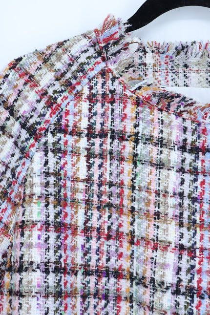 ESSENTIEL ANTWERP Colorful Tweed Cardigan Off-White Red Black Women's 32/US 2