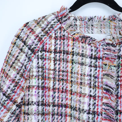 ESSENTIEL ANTWERP Colorful Tweed Cardigan Off-White Red Black Women's 32/US 2
