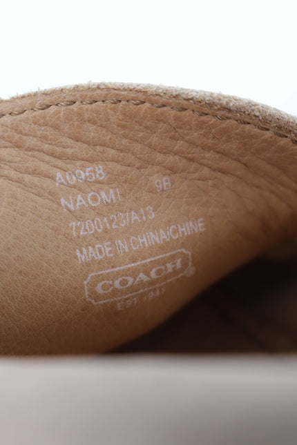 COACH Naomi C-Bit Loafer Beige Leather Slip On Driving Shoe Women's 9B