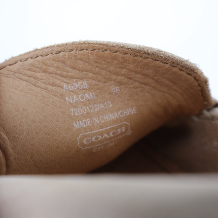 COACH Naomi C-Bit Loafer Beige Leather Slip On Driving Shoe Women's 9B
