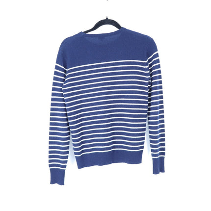 Kule Sophie Sweater 100% Cashmere Pullover Blue Stripe Crew Neck Women's S