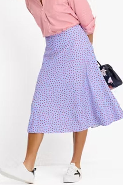 KATE SPADE Spring Time Dot Skirt NWT Midi Cosmic Zen Lavender Red Women's 12