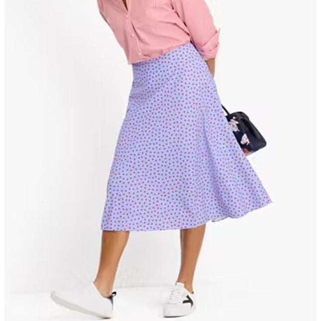 KATE SPADE Spring Time Dot Skirt NWT Midi Cosmic Zen Lavender Red Women's 12