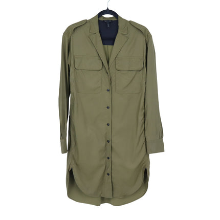Rag & Bone The Mason Shirt Dress Dark Olive Button Front Mini Women's S