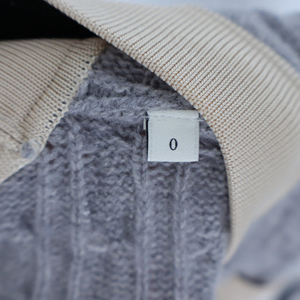 Sandro Jane Cable Knit Sweater Gray and Tan Cashmere Wool Women's 0/US XS