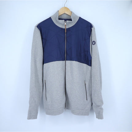 Holebrook Sweden Sigvard Full Zip Jacket Gray Navy Quilted Windproof Men's L