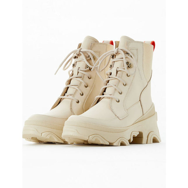 SOREL Brex Leather Lace Up Boot Bleached Ceramic Orange Waterproof Women's 9