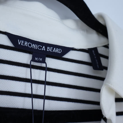 VERONICA BEARD Lanier Striped Polo Mini Dress Black and White NWT Women's M